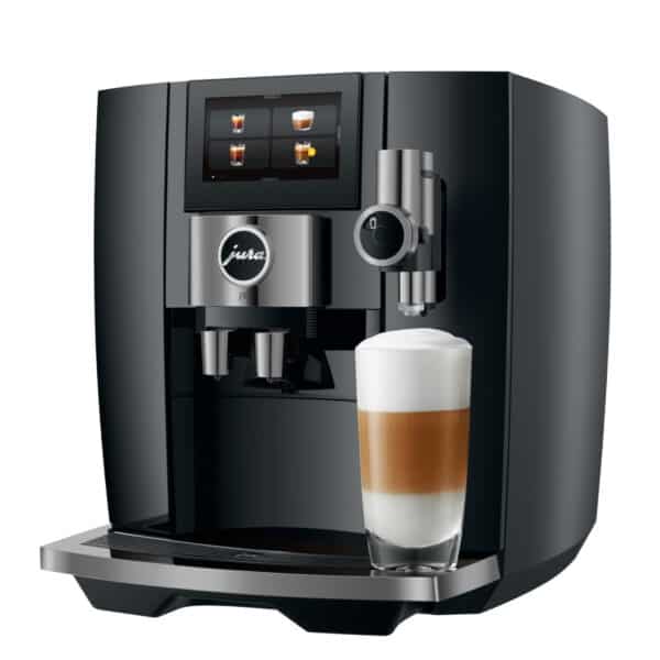 Jura J10 Diamond Black mit Latte Macchiato