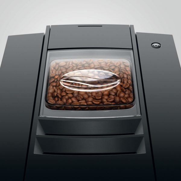 Jura E4 Piano Black Bohnenbehälter mit Aromadeckel – gesehen bei Caffista
