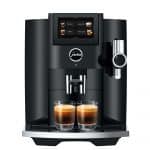 Jura S8 Piano Black frontal mit zwei Espressi