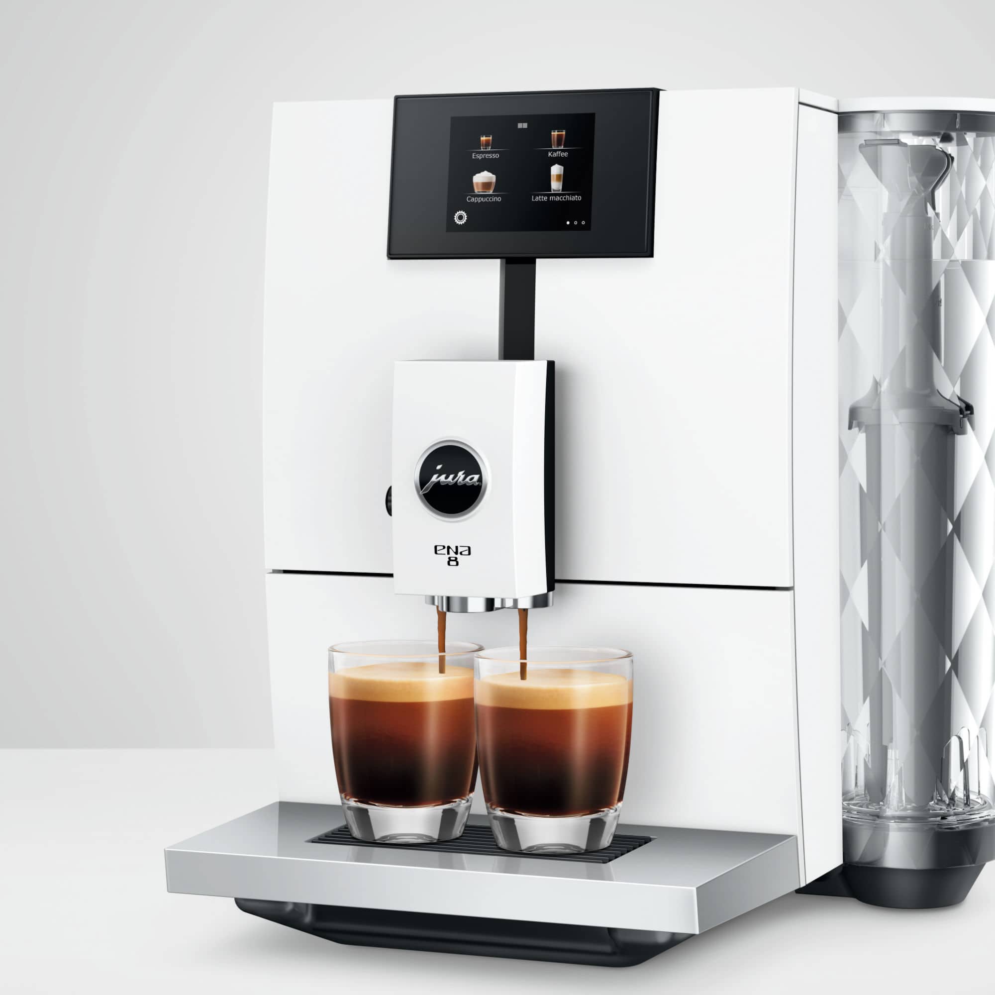 15491 Zwei Tassen gleichzeitig mit der ENA 8 Doppelbezug bei der Jura ENA 8 Nordic White