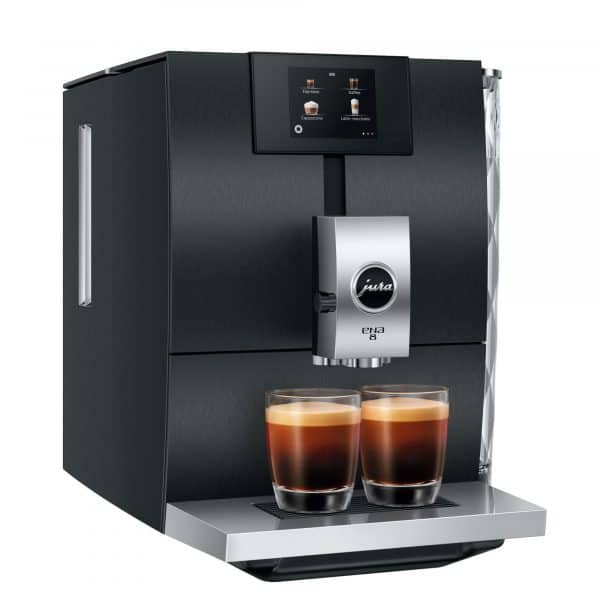 Rückansicht der Jura ENA 8 Aluminium Dark Inox