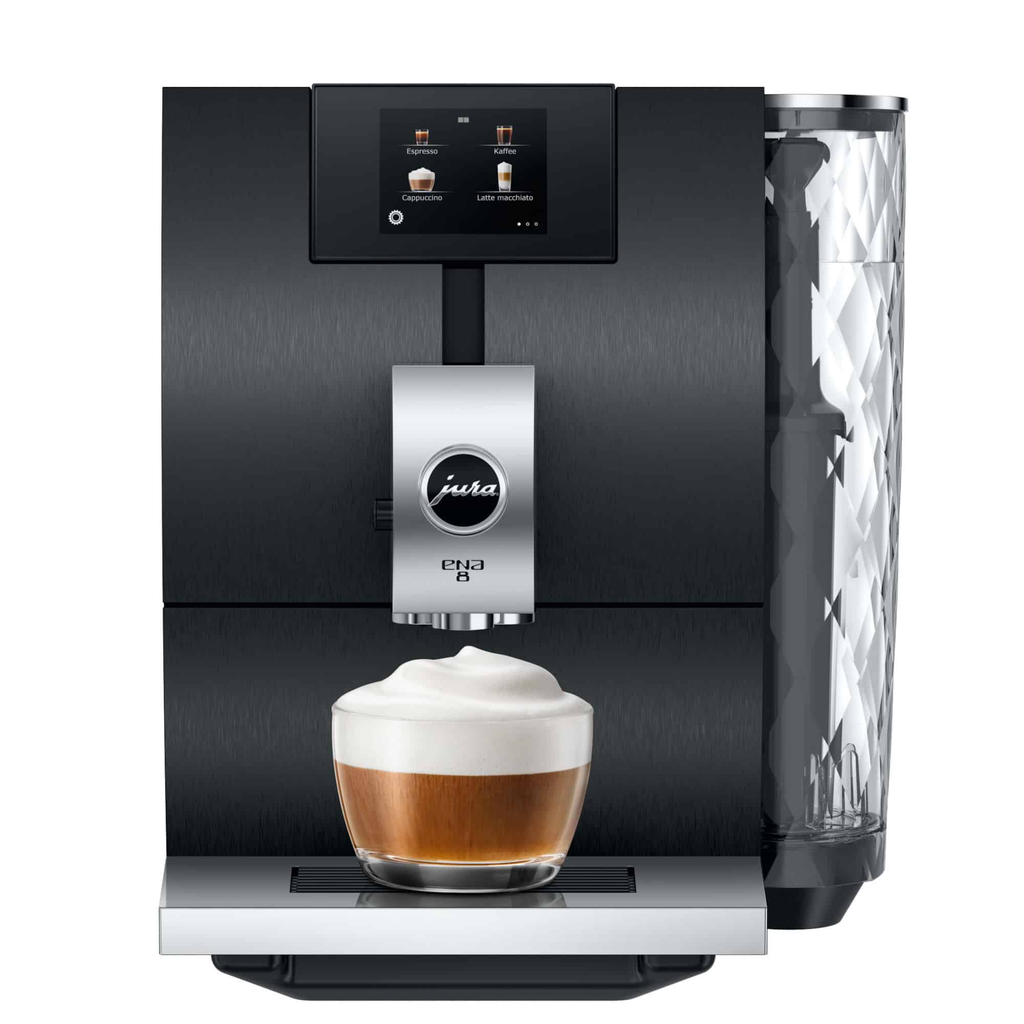 Cappuccino mit feinem Milchschaum aus der Jura ENA 8 Aluminium Dark Inox