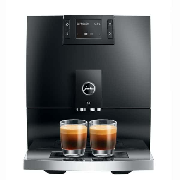 Jura C3 Piano Black Frontale Ansicht mit 2 Espressi