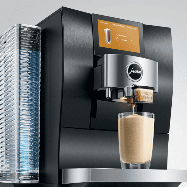 JURA Z10 Aluminium Black mit Latte Macchiato und beleuchtetem Wassertank