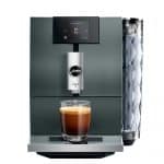 Jura ENA 5 Night Inox frontal mit schwarzem Kaffee