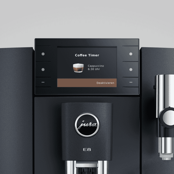 JURA E8 Cosmic Black ED Display Ansicht