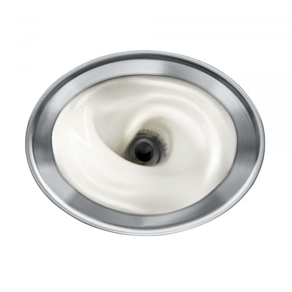 Blick in den Jura Milchaufschäumer während der Schaumerzeugung