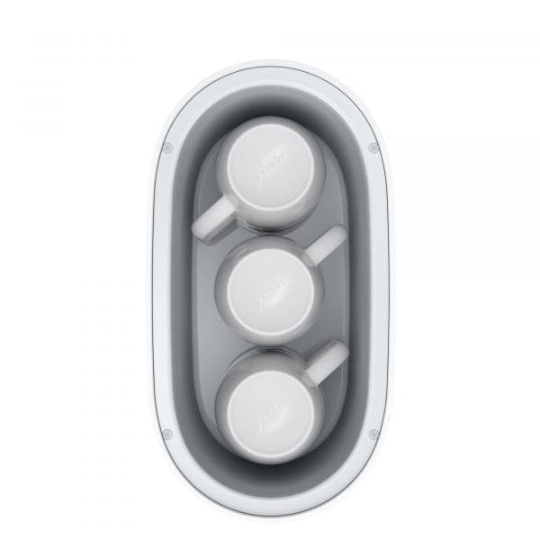 Jura Tassenwärmer S White von oben mit drei Tassen