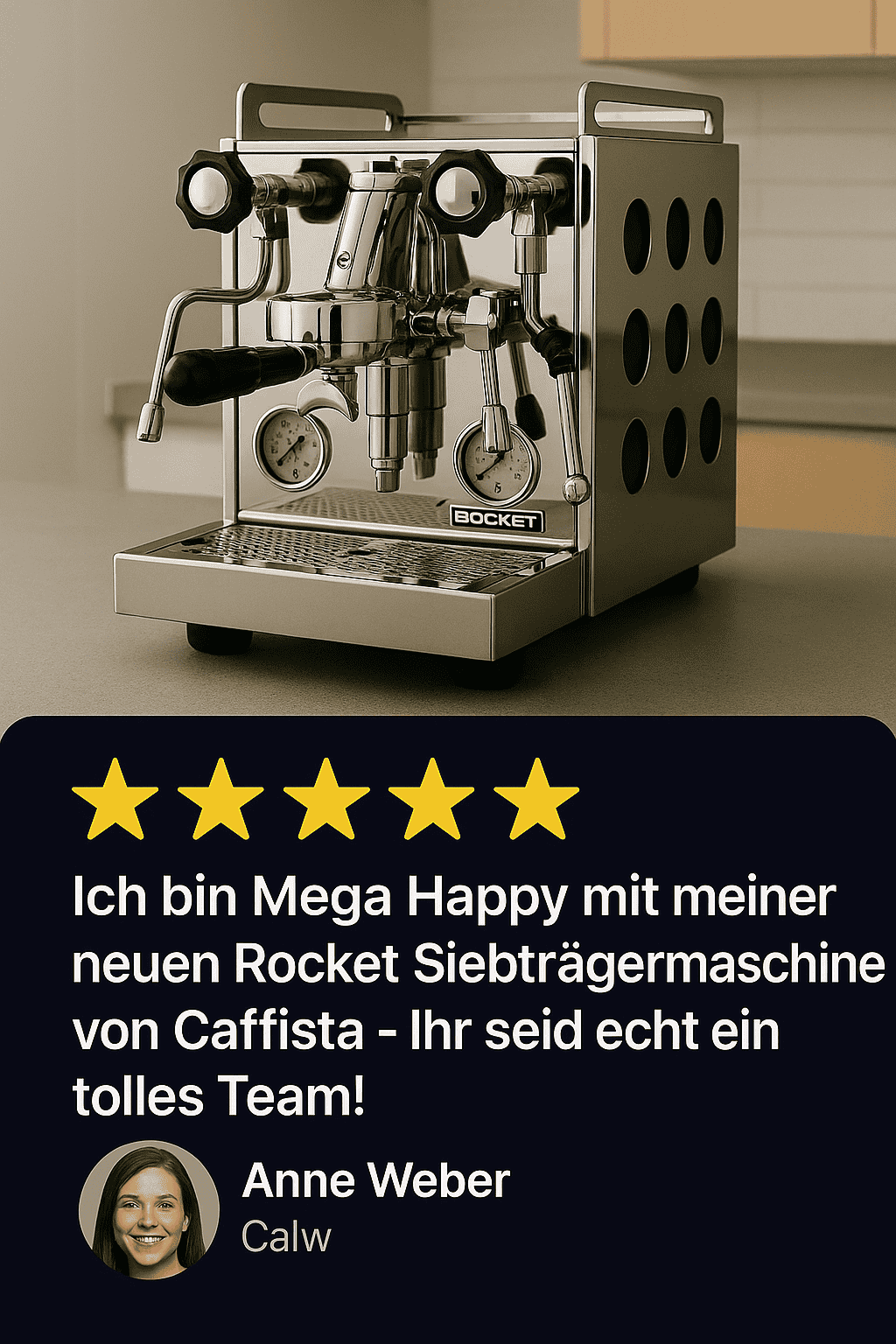 Rocket Siebträgermaschine Modell Appartamento sehr gute Bewertung für Beratung bei Caffista