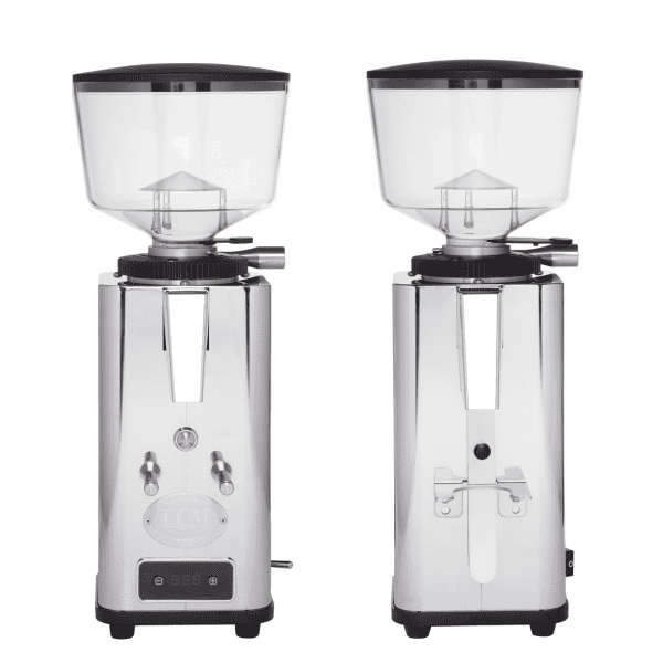 ECM S-Manuale 64 Rückansicht – elektrische Kaffeemühle mit Edelstahlgehäuse