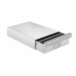 ECM Sudschublade Knock Box Drawer L polierter Edelstahl Schrägansicht