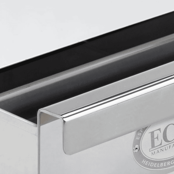 ECM Sudschublade L Edelstahl Detail Griff und Logo