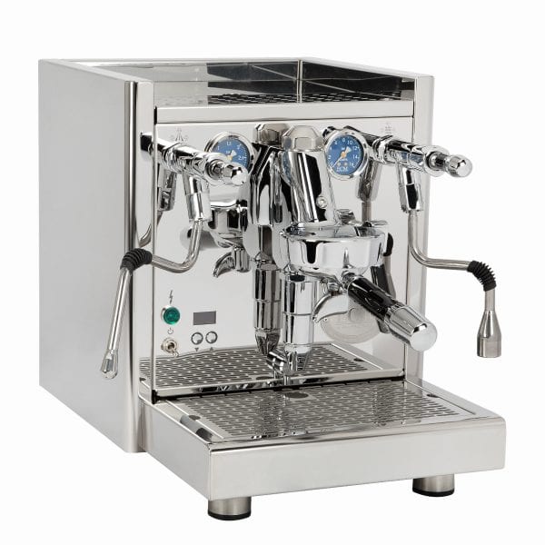 ECM Siebträger Technika VI Dualboiler Edelstahl Frontansicht schräg