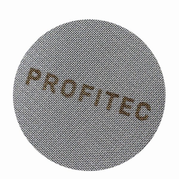 Nahaufnahme Profitec Filter Screen Edelstahlgewebe mit Logo – Präzisions-Mesh für gleichmäßige Extraktion