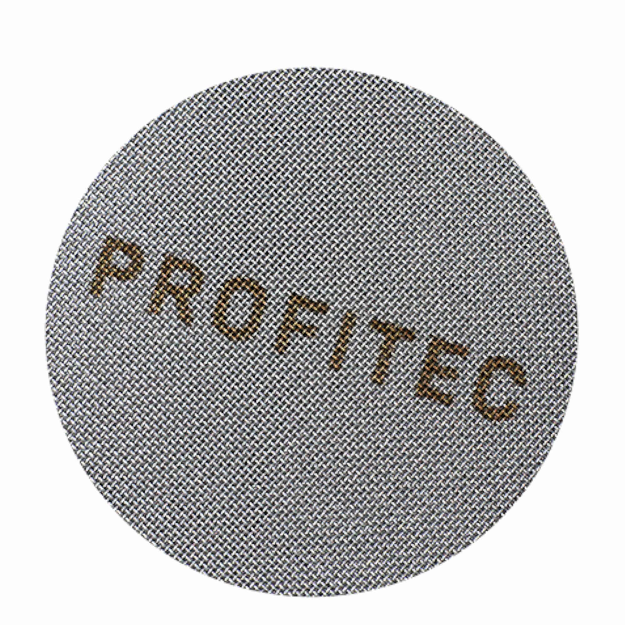 Nahaufnahme Profitec Filter Screen Edelstahlgewebe mit Logo – Präzisions-Mesh für gleichmäßige Extraktion