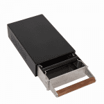 Profitec Sudschublade Schwarz mit Holzgriff geöffnet