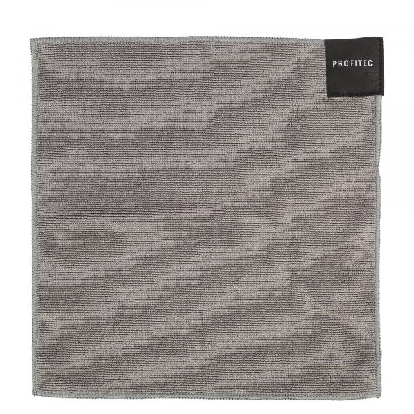 Graues Profitec Barista-Tuch mit Magnet zur Befestigung an Espressomaschine