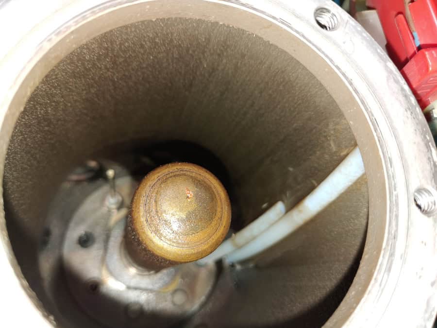 Der Heizkessel der BZ10 (von innen), in dem kein Druck mehr aufgebaut wurde.