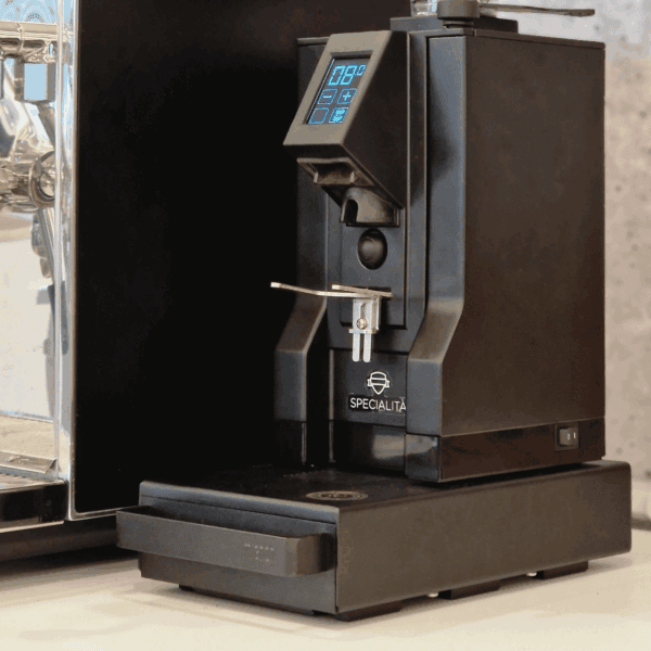 EUREKA Mignon auf Knock Box Drawer Schwarz mit Bohnenbehälter