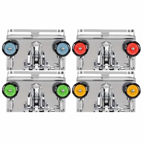 Profitec PRO 400 mit farbigen Ventilplättchen Disclets in Blau, Rot, Gelb und Grün