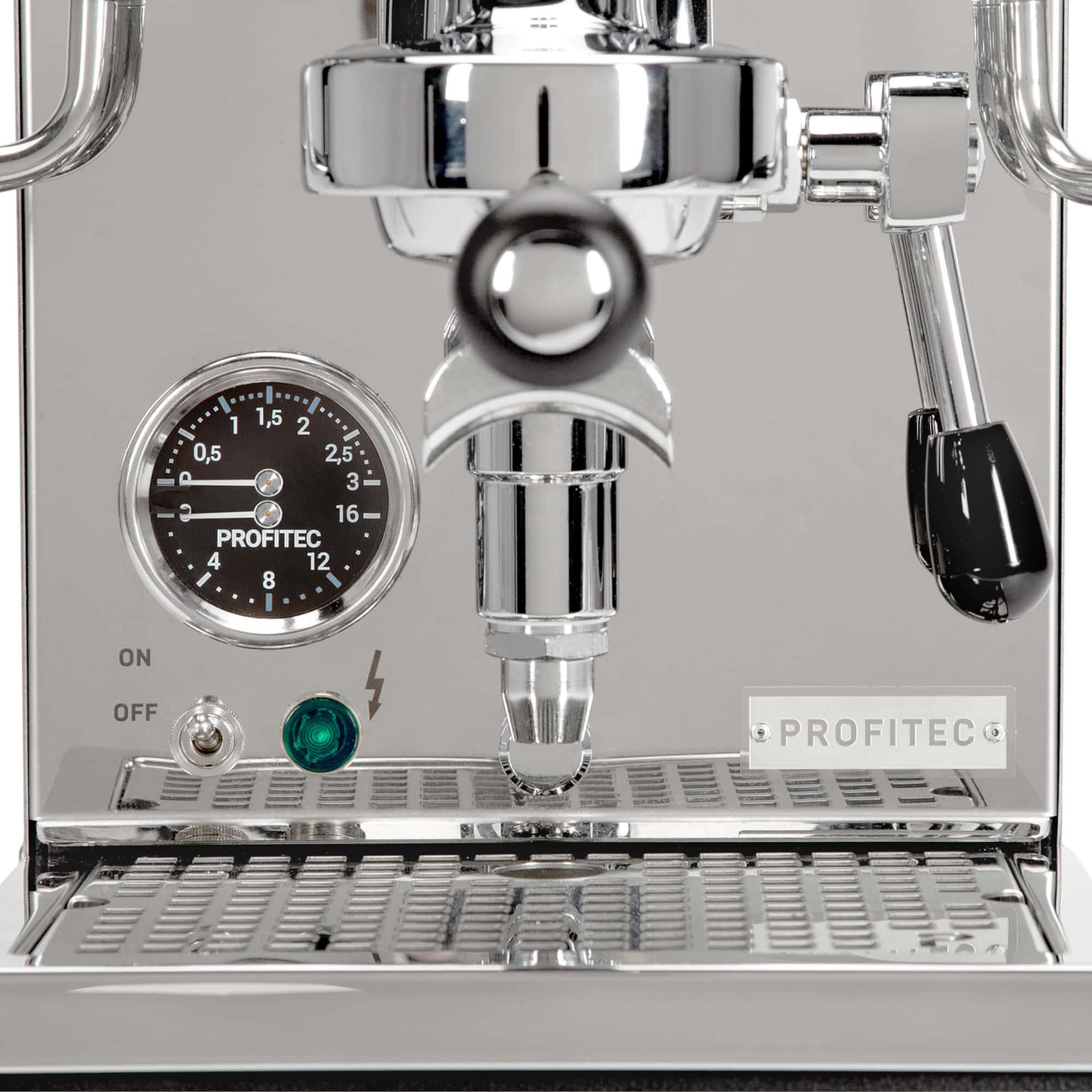 Brühgruppe und Manometer der Profitec PRO 400