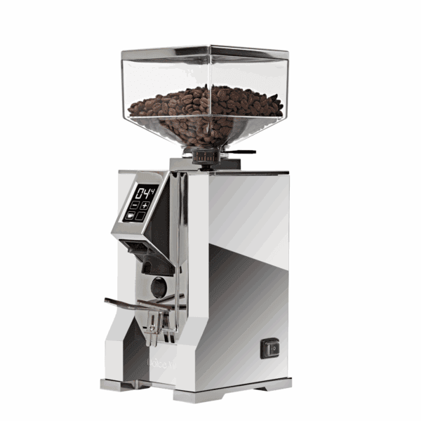 Eureka Mignon Dolce Vita Chrom Seitenansicht – Kaffeemühle für Espresso und Siebträgermaschinen