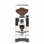 Eureka Mignon Dolce Vita Chrom Frontansicht – Kaffeemühle elektrisch für Siebträger bei Caffista Sindelfingen