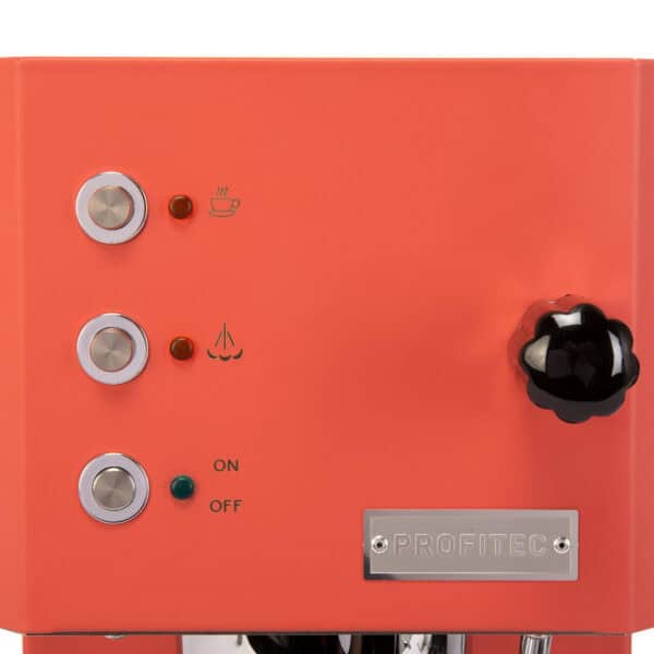 Bedienfeld der Profitec GO Red Espressomaschine mit PID-Display und Steuerung