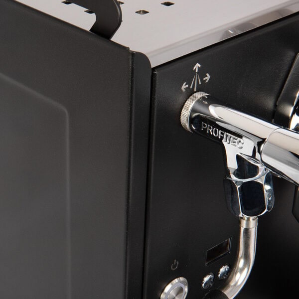 Seitenansicht Profitec RIDE Full Black mit Dampfrohr