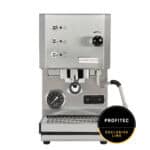 Profitec GO Satiniert Exclusive Line von vorn mit Siebträger