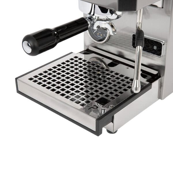 Profitec GO Satiniert mit offenem Tropfblech und Siebträger