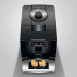 JURA C9 Piano Black (EA) von oben mit Mahlwerk und Bohnenbehälter