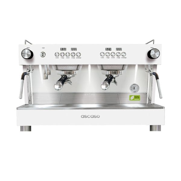 Ascaso Barista T Plus White 2 Gruppen Siebträgermaschine für Gastro und Büro bei Caffista