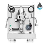 Rocket Appartamento White Frontansicht Edelstahl Siebträgermaschine