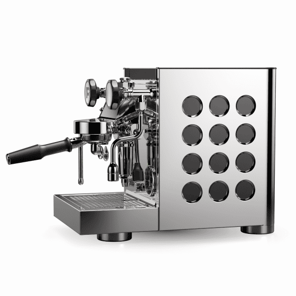 Seitenansicht der Rocket Appartamento TCA Inox Black mit runden Aussparungen