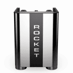 Rückansicht der Rocket Appartamento TCA Inox Black mit markantem Rocket Logo