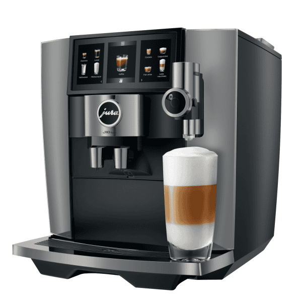 JURA J10 twin mit Latte Macchiato im Glas