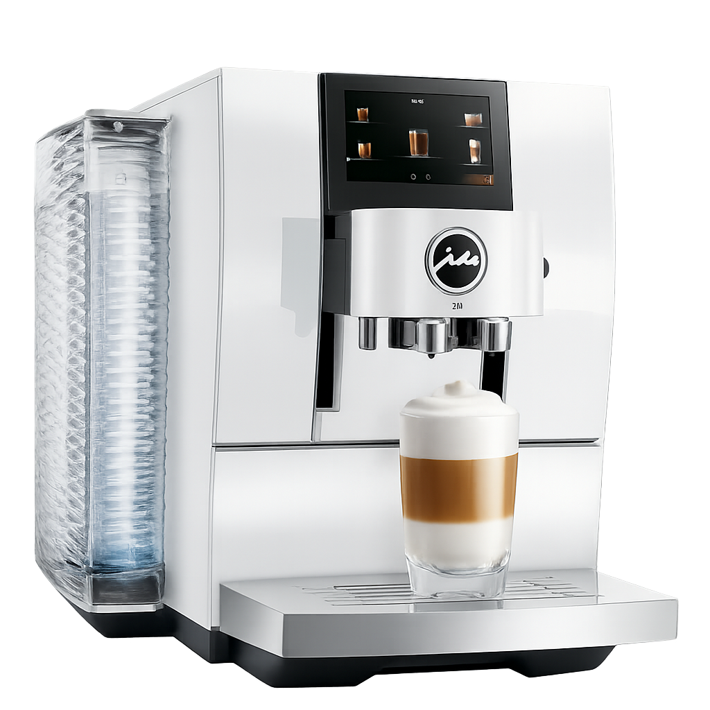 Z10 Diamond White freigestellt JURA E8 Piano White ED Light Brew Funktion