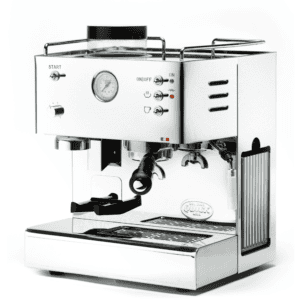 Quick Mill Pegaso Espresso Siebträgermaschine Gesamtansicht Edelstahl