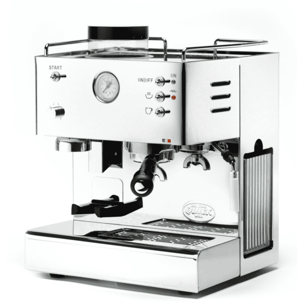 Quick Mill Pegaso Espresso Siebträgermaschine Gesamtansicht Edelstahl