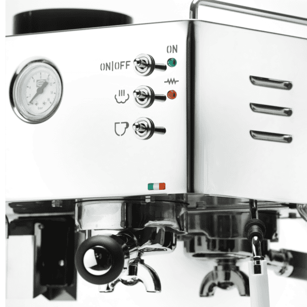 Quick Mill Pegaso Brühgruppe und Bedienelemente Siebträger Kaffeemaschine