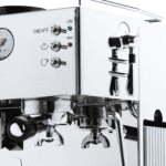 Siebträger Quickmill Brühgruppe Dampflanze Edelstahl Detail