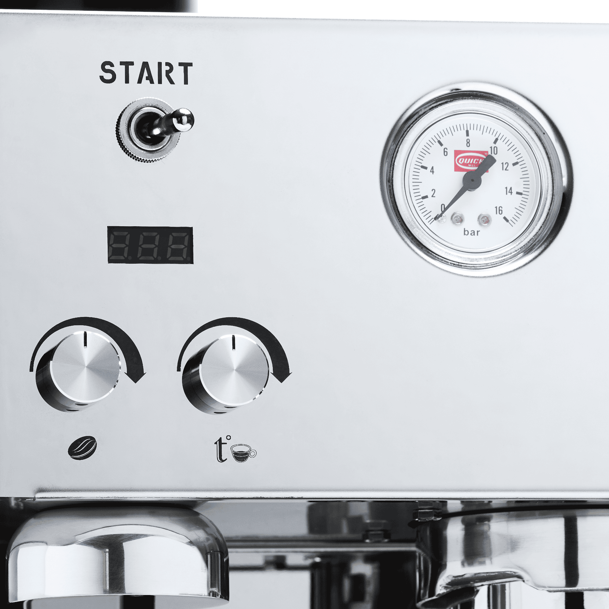 Espresso kaffeemaschine Manometer und PID Anzeige Quick Mill Pegaso