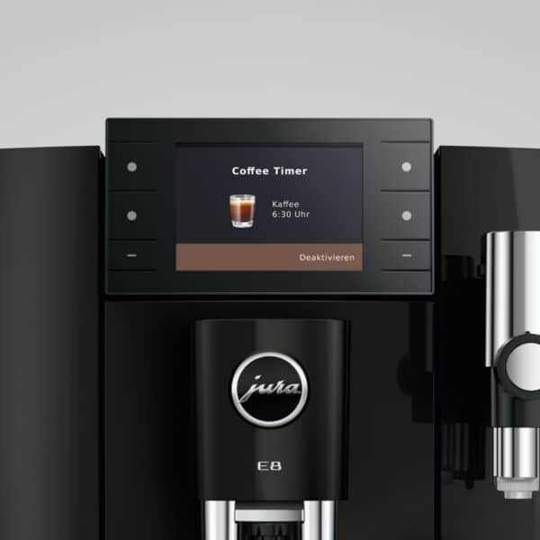 JURA E8 Piano Black ED Farbdisplay Getränkeauswahl