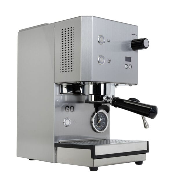 Blick auf die aufgeheizte Ringbrühgruppe der PROFITEC GO 2.0 Espressomaschine