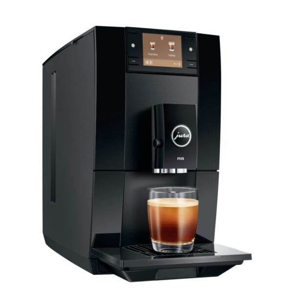 JURA A8 Piano Black (EA) beim Kaffeebezug, Piano Black
