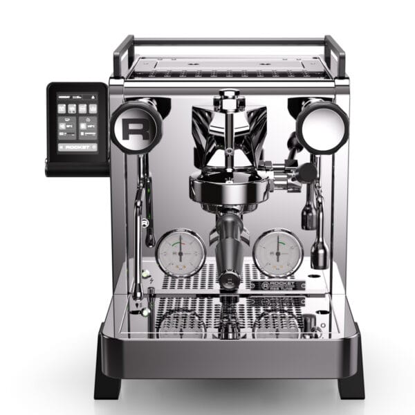 Rocket R58 Tune Siebträger Espressomaschine in Chrom mit Touchdisplay auf der Oberseite