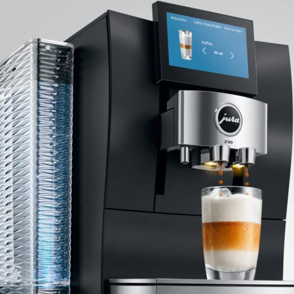 JURA Z10 Obsidian Black (EC) Kaffeevollautomat schräg von vorne, Obsidian Black
